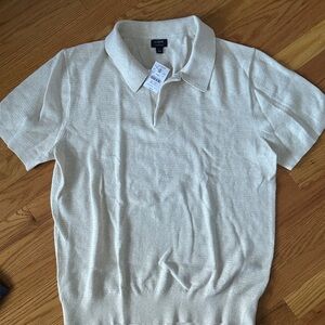 J. Crew Ivory Knit Polo Shirt